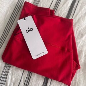 Bold Red Alo Soft 7/8 Leggings.